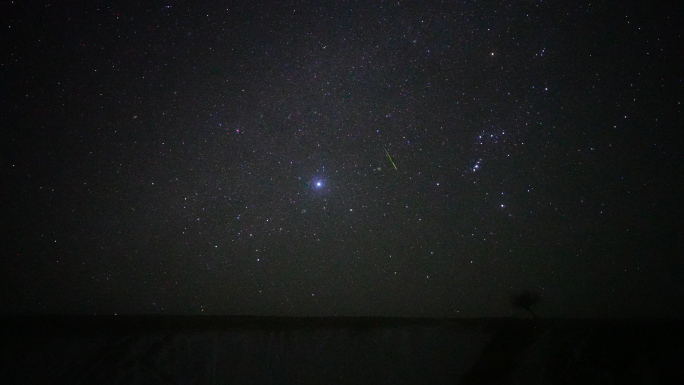 双子座流星雨三颗流星4K实拍素材