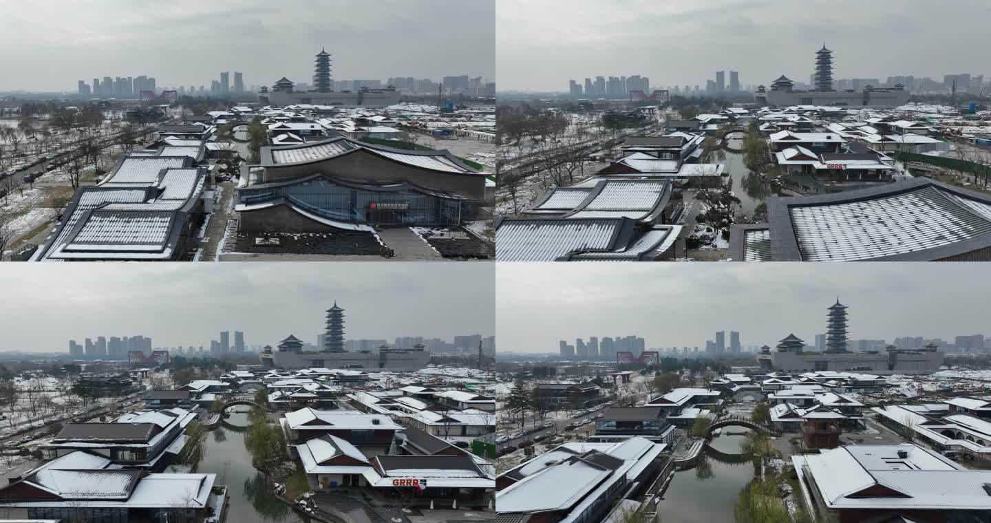 扬州雪景 大运河博物馆雪景 三湾公园雪景