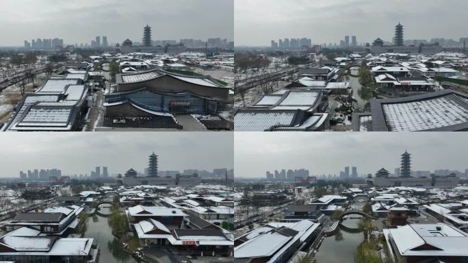 扬州雪景 大运河博物馆雪景 三湾公园雪景