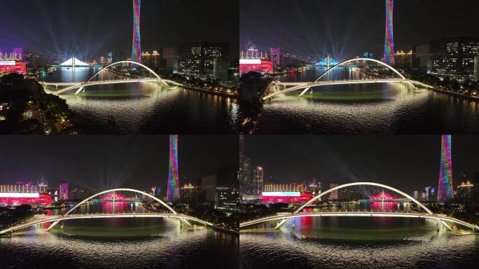 广州海心桥游船夜景