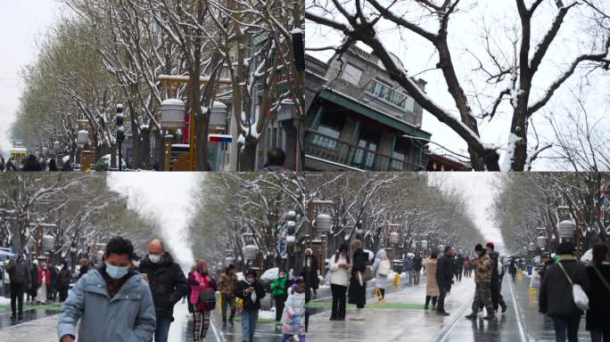 雪景北京前门大街
