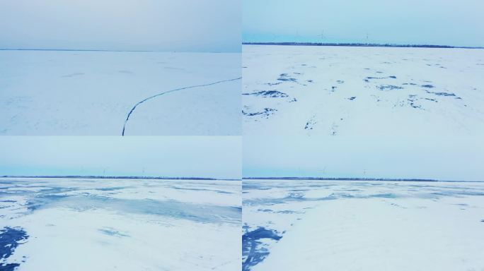 东北冰天雪地冰湖大片雪地
