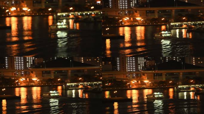 日本风光福冈城市夜景风光4k实拍