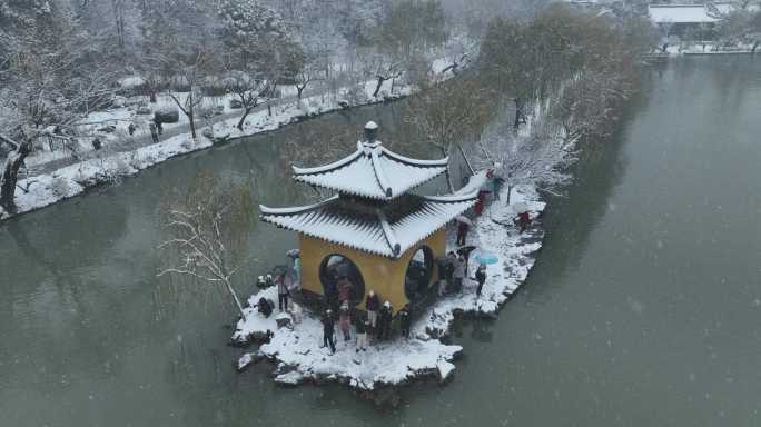 扬州雪景 瘦西湖雪景 钓鱼台雪景