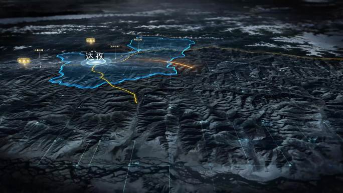 4K西藏地图区位交通动画