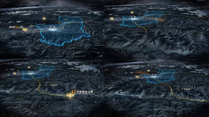 4K西藏地图区位交通动画