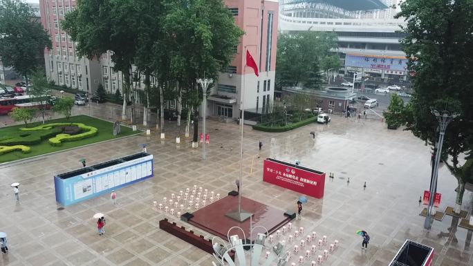 航拍 河北医科大学 中山校区春季招聘会