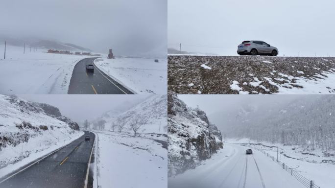 4k通用雪景｜雪地公路自驾｜北方冬季大雪