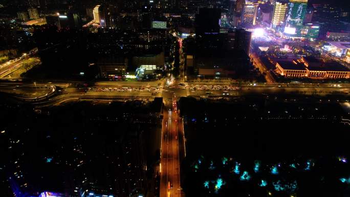 杭州市区西湖文化广场夜景延时