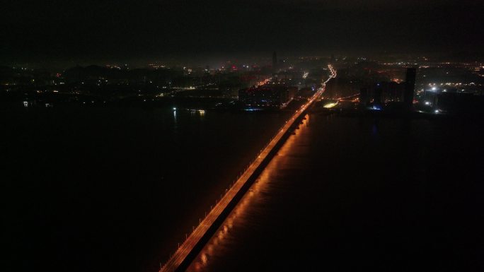 台州椒江大桥夜景航拍