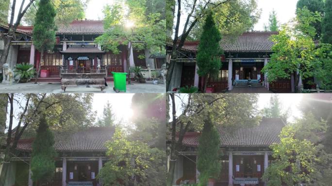 汉中4K航拍大自然风景城市树林万寿寺