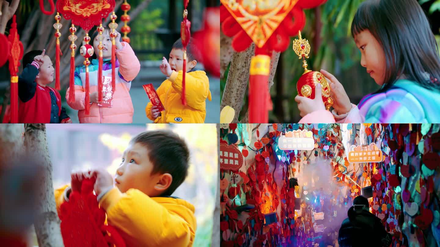 【4K】小孩迎新年跳舞挂中国结