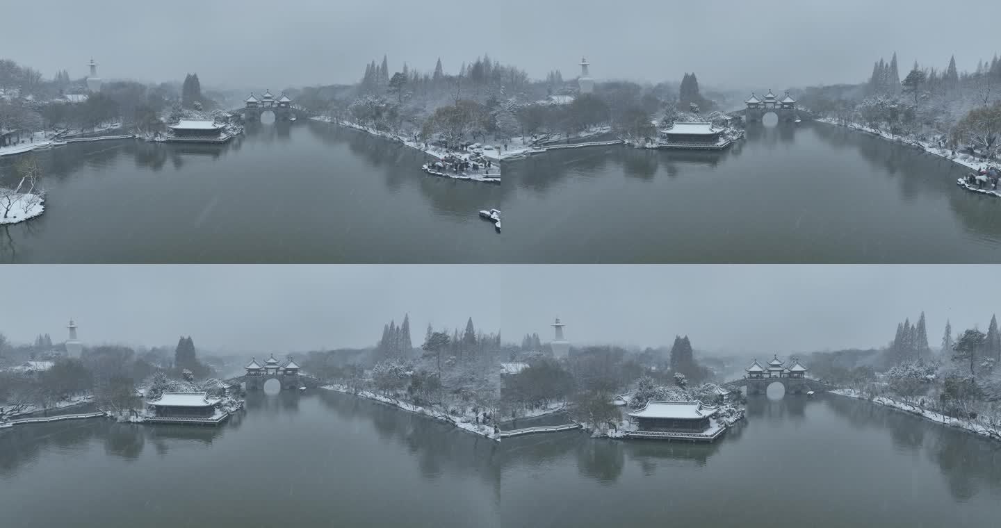 扬州雪景 瘦西湖雪景 五亭桥雪景
