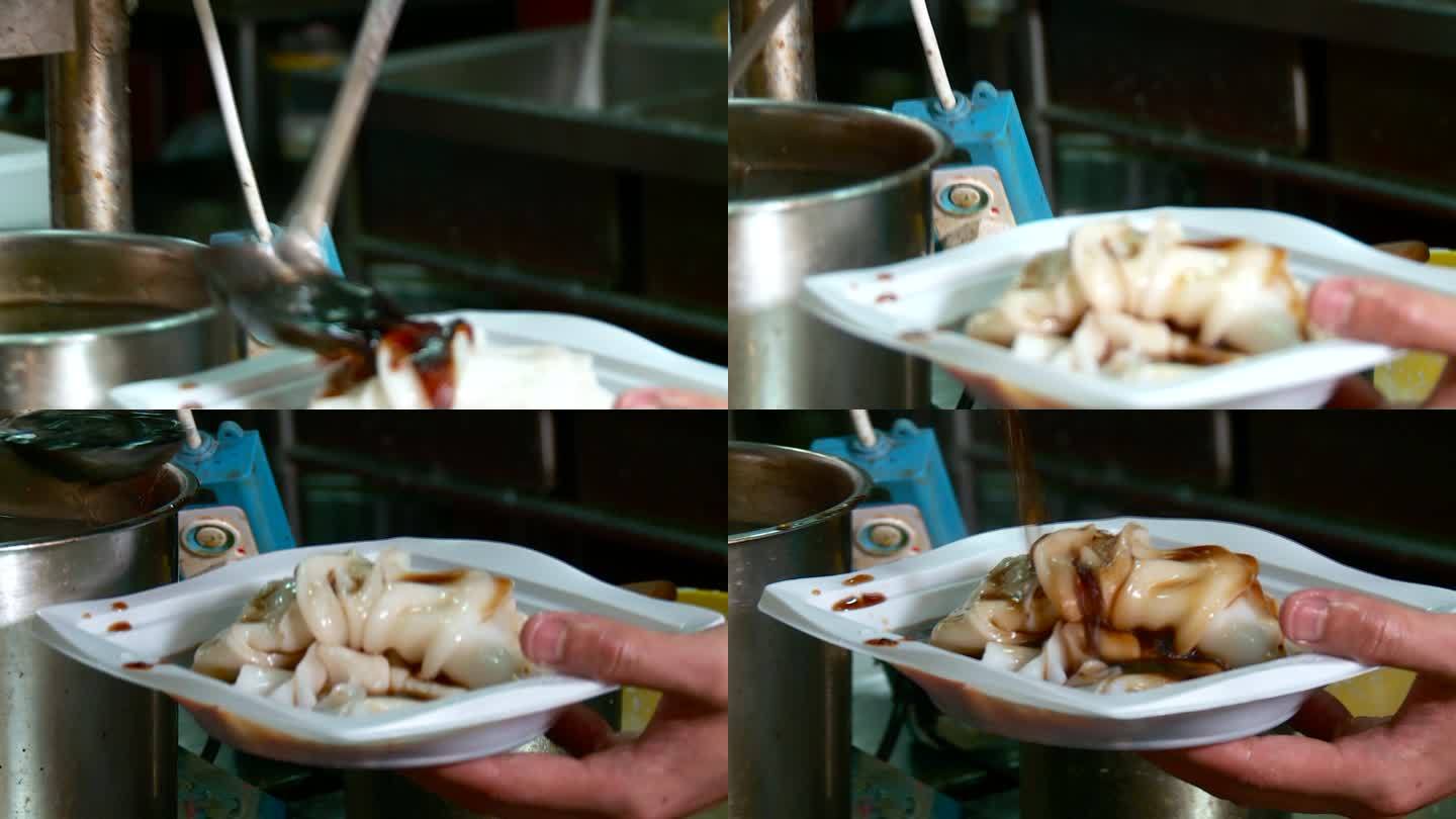 汉中 热米皮制作 小吃 近景 辣椒油
