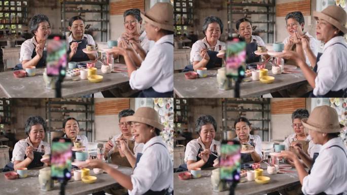 成熟的亚洲老年人在退休生活中快乐活力活动