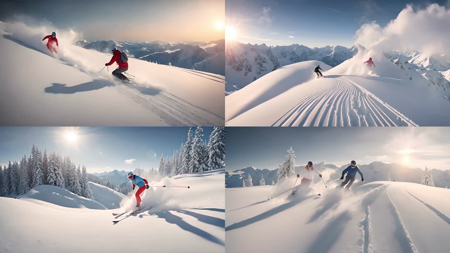 雪地滑雪极限运动