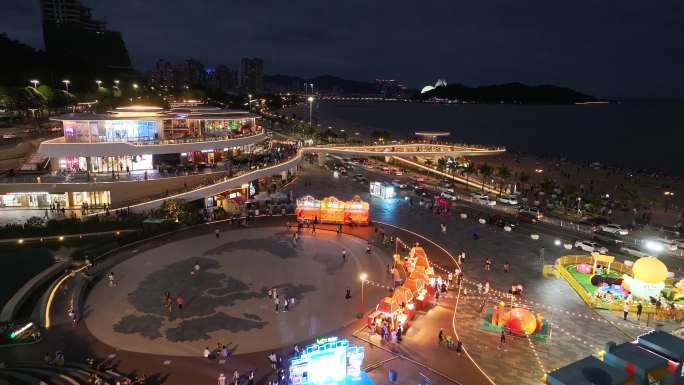 珠海城市阳台白天和夜景