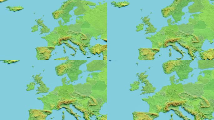 比利时地图3D动画与边界
