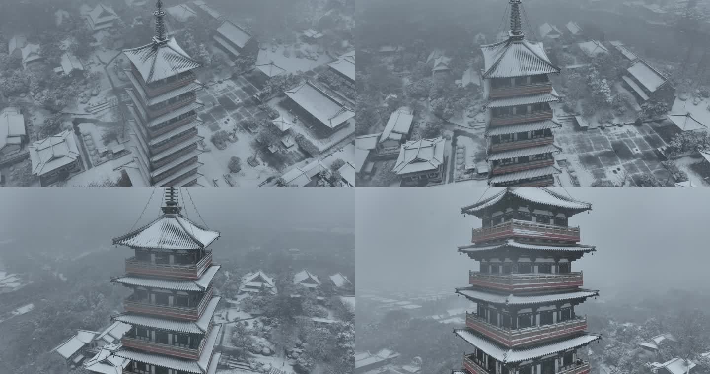扬州雪景 观音山雪景 大明寺雪景