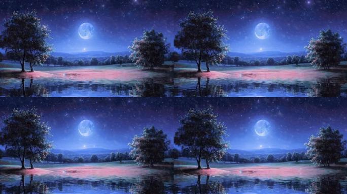 月光下的粉雪视频素材背景