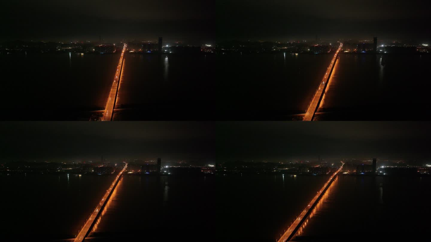台州椒江大桥夜景航拍