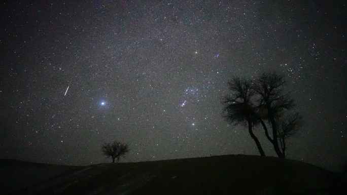 双子座流星雨流星4K实拍素材