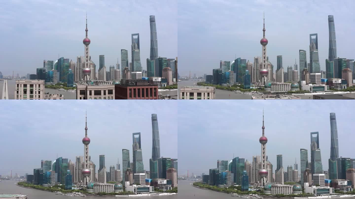 上海陆家嘴/东方明珠/4K航拍视频素材