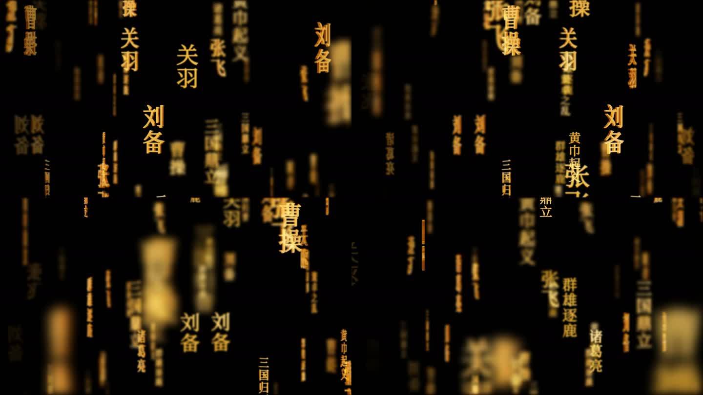 三国演义传统文化文字动画循环背景