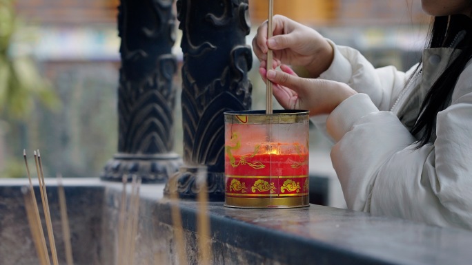 寺庙烧香祈福祈愿礼拜