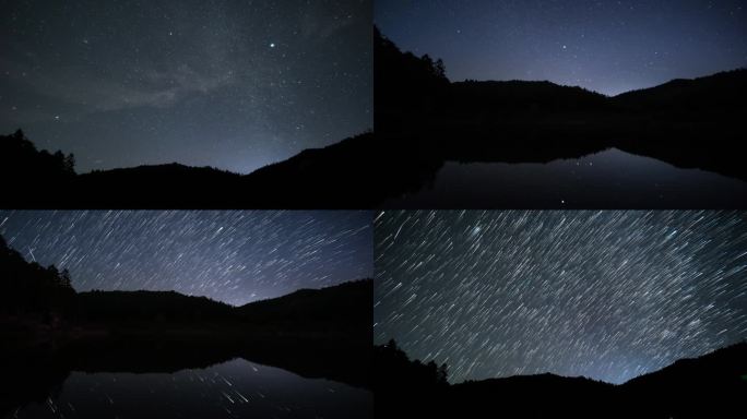 双子座流星雨星空星轨延时视频素材