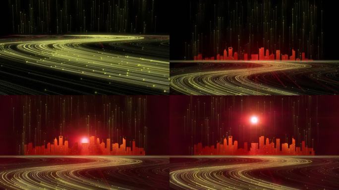 粒子河流城市粒子视频素材