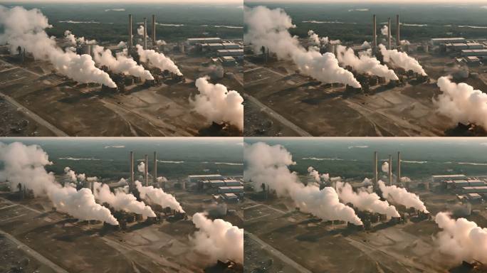 工厂向天空排放废气