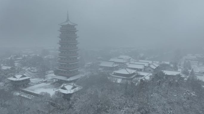 扬州雪景 观音山雪景 大明寺雪景