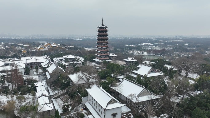 扬州雪景 观音山雪景 大明寺雪景