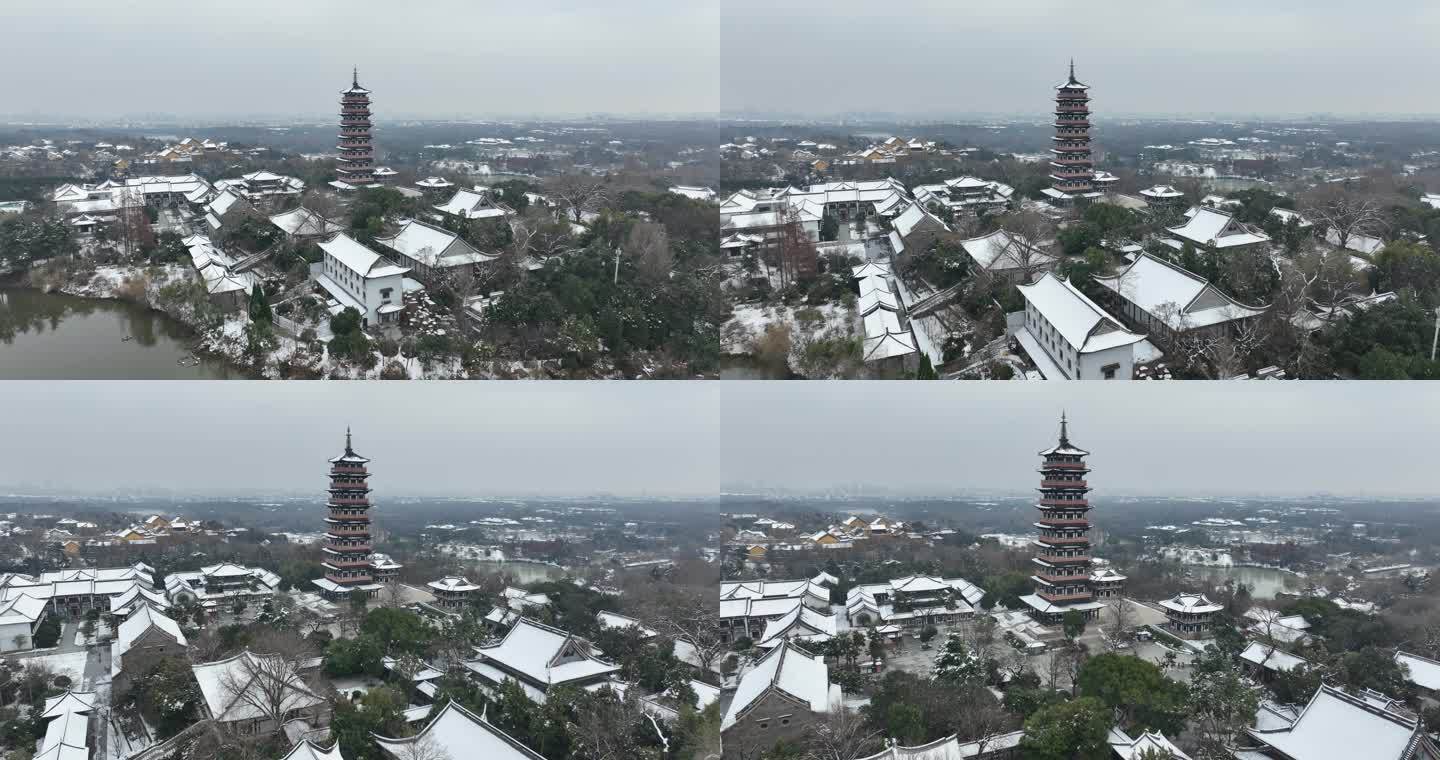 扬州雪景 观音山雪景 大明寺雪景