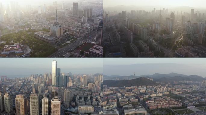 电影感航拍空镜城市建筑高楼大厦多镜头
