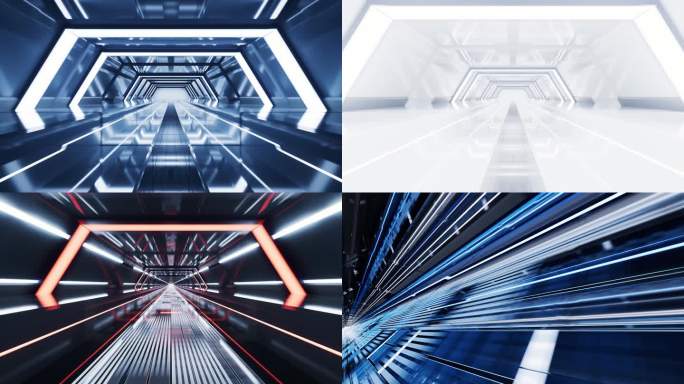 未来感隧道3D渲染合集