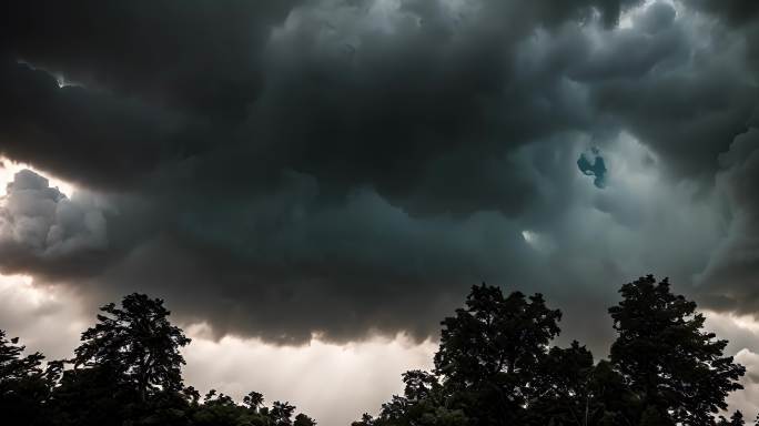 阴天下雨乌云密布风起云涌空境云翻滚