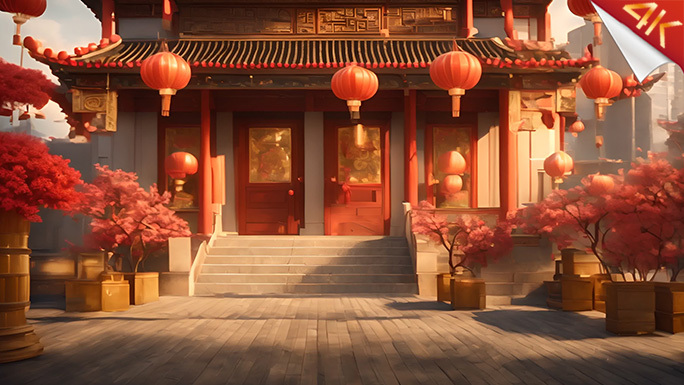中国风新年传统CG动画，2024龙年主题