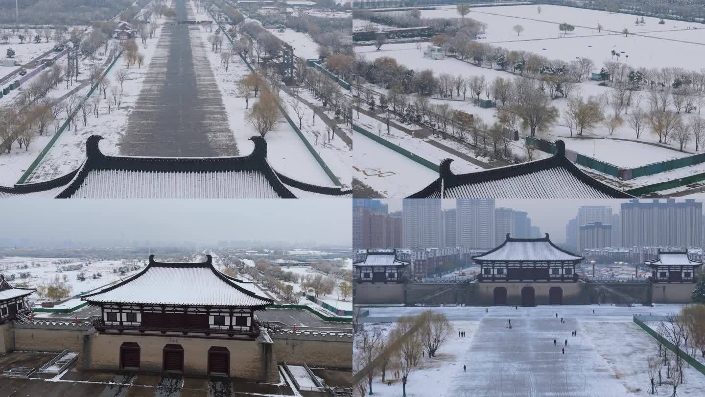 洛阳市定鼎门天街雪景