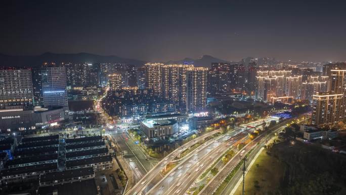 城市夜晚万家灯火