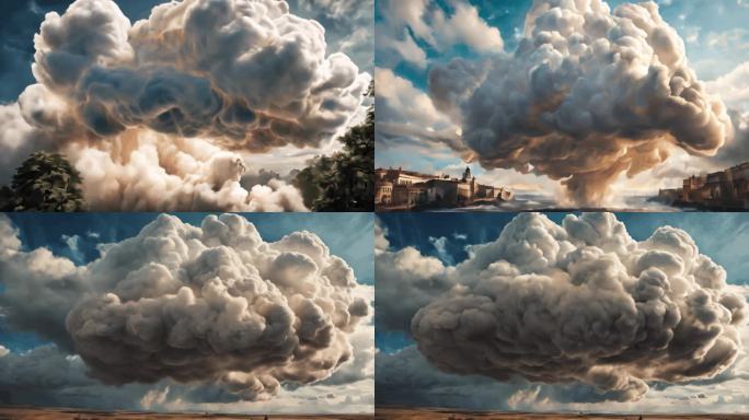 动态蓝天云朵抽象概念艺术