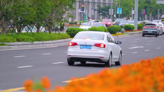 城市马路街道街头街景上班下班高峰期汽车车