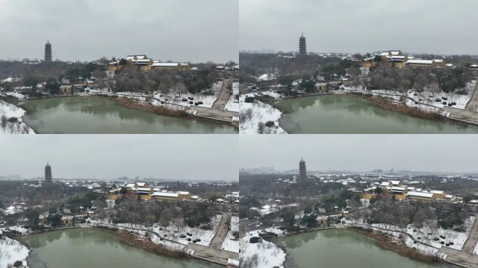 扬州雪景 观音山雪景 大明寺雪景