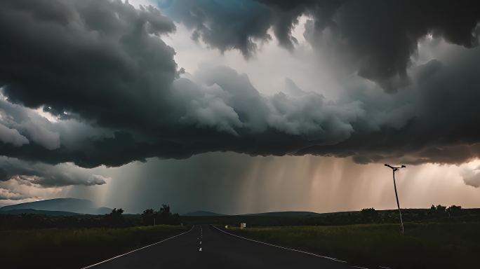 阴天下雨乌云密布风起云涌空境云翻滚