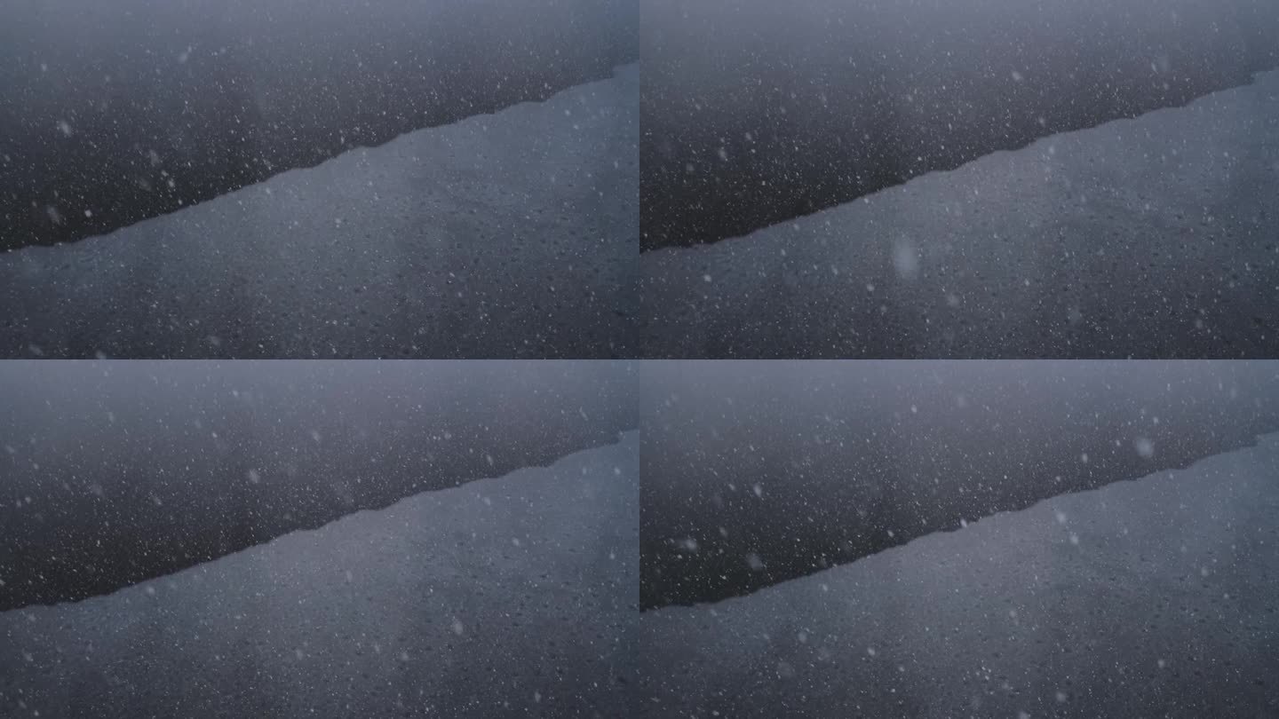 挪威卑尔根的大雪冬季雪花下雪雾凇风景
