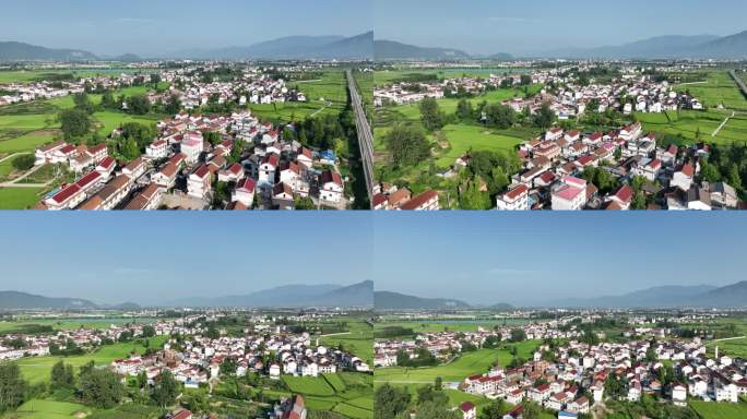 汉中4K航拍大自然风景城市树林乡村