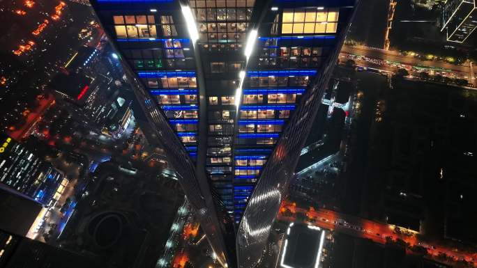 苏州市国际金融中心夜景4K高清素材