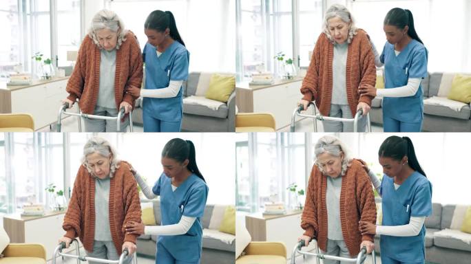 支持、护理和陪伴养老院的老年妇女或从事帕金森康复工作的物理治疗师。老年人护理、病人和残疾人、助行器和