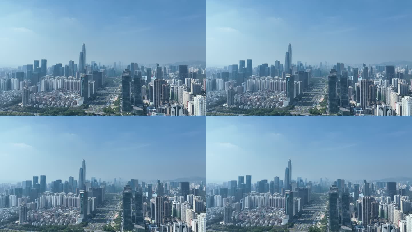深圳航拍城市地标建筑都市风光深南大道交通